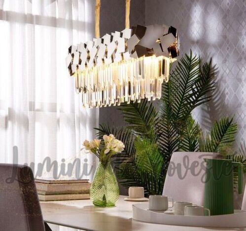 Candelabru Lorette Dining Gold 80x30, 14 surse de iluminare